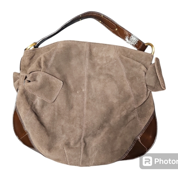 Liz Claiborne Leather Hobo Brown Suede Bag - Picture 2 of 12